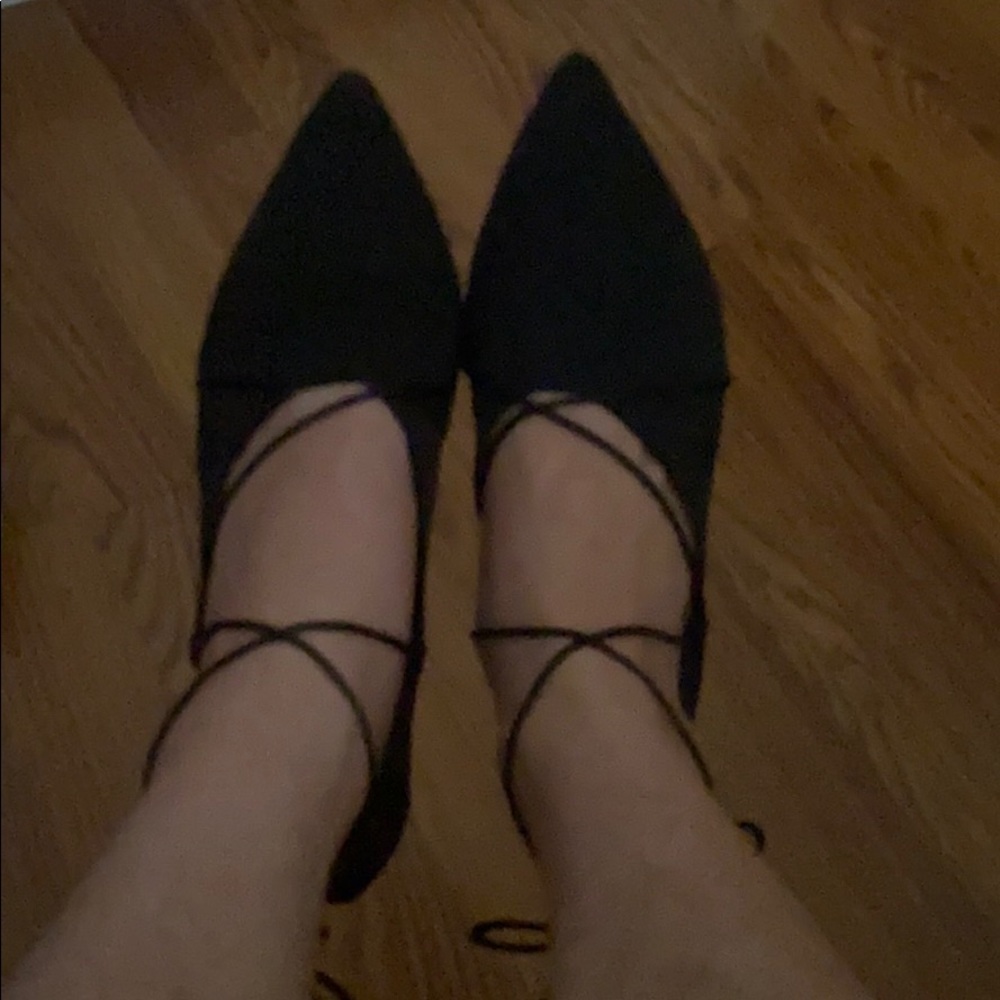 Zara basics black pointy flats size 6.5